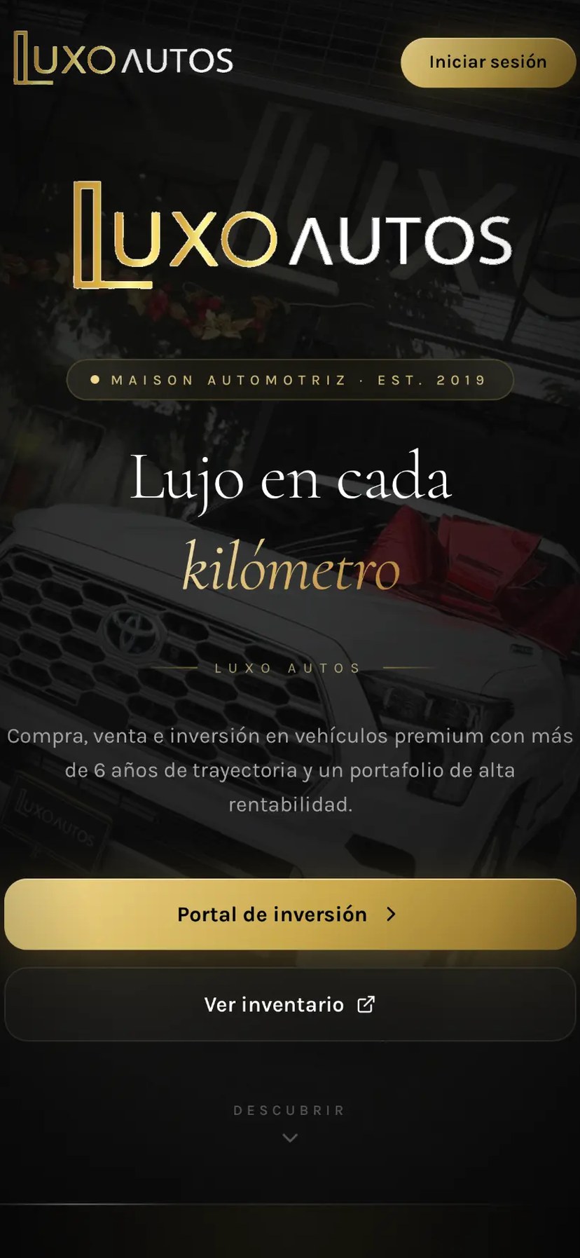 Pantalla real de Luxo Autos